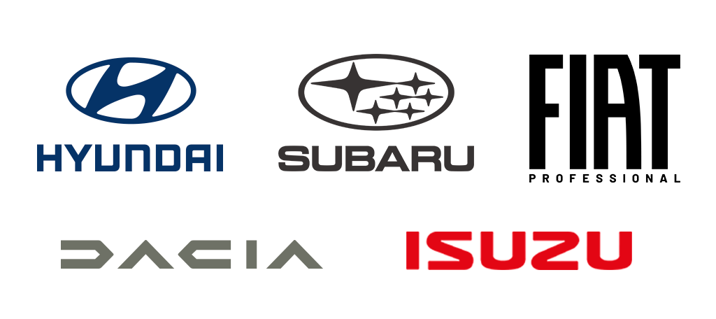 Valtuutettu merkkikorjaamo olemme seuraaville merkeille: Hyundai, Dacia, Subaru, Fiat Professional ja Isuzu.